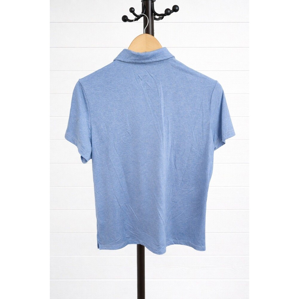 Bundle 2 Black and light Blue Women's  Short Cap Sleeve Polo Shirts Large - Picture 4 of 11